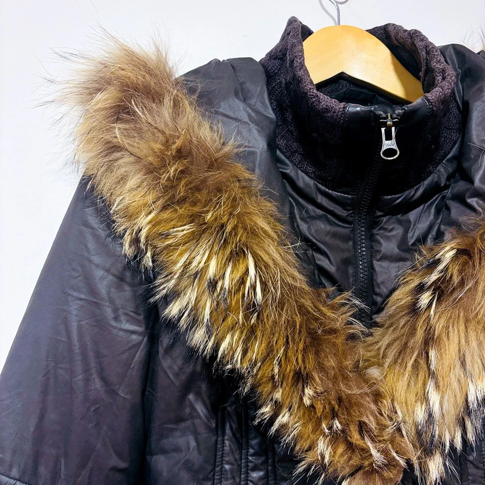 MACKAGE Brown puffer coat with fur hood | Luxury winter | Small - Picture 4 of 16